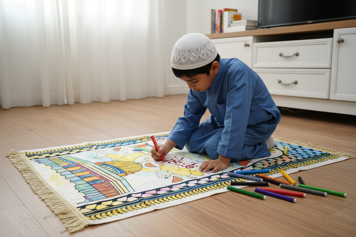 Boy coloring mat